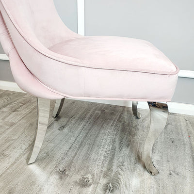 Sandhurst Dining Chair Straight Leg in Pink Velvet